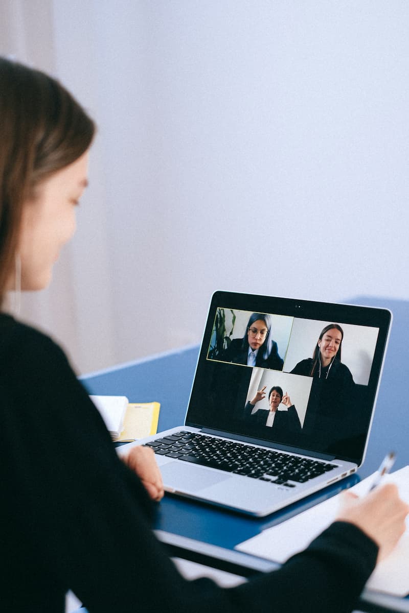 Business owner joining an advising session